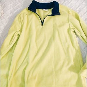 Crazy 8 Fleece Quarter Zip Pullover Neon Yellow and Black Boys Size Large 10-12